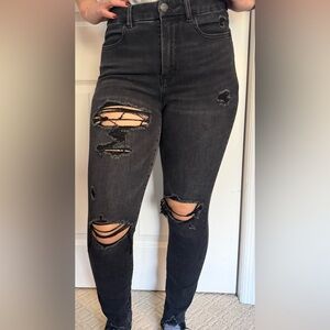 American Eagle Women’s Black Ripped Jeans
